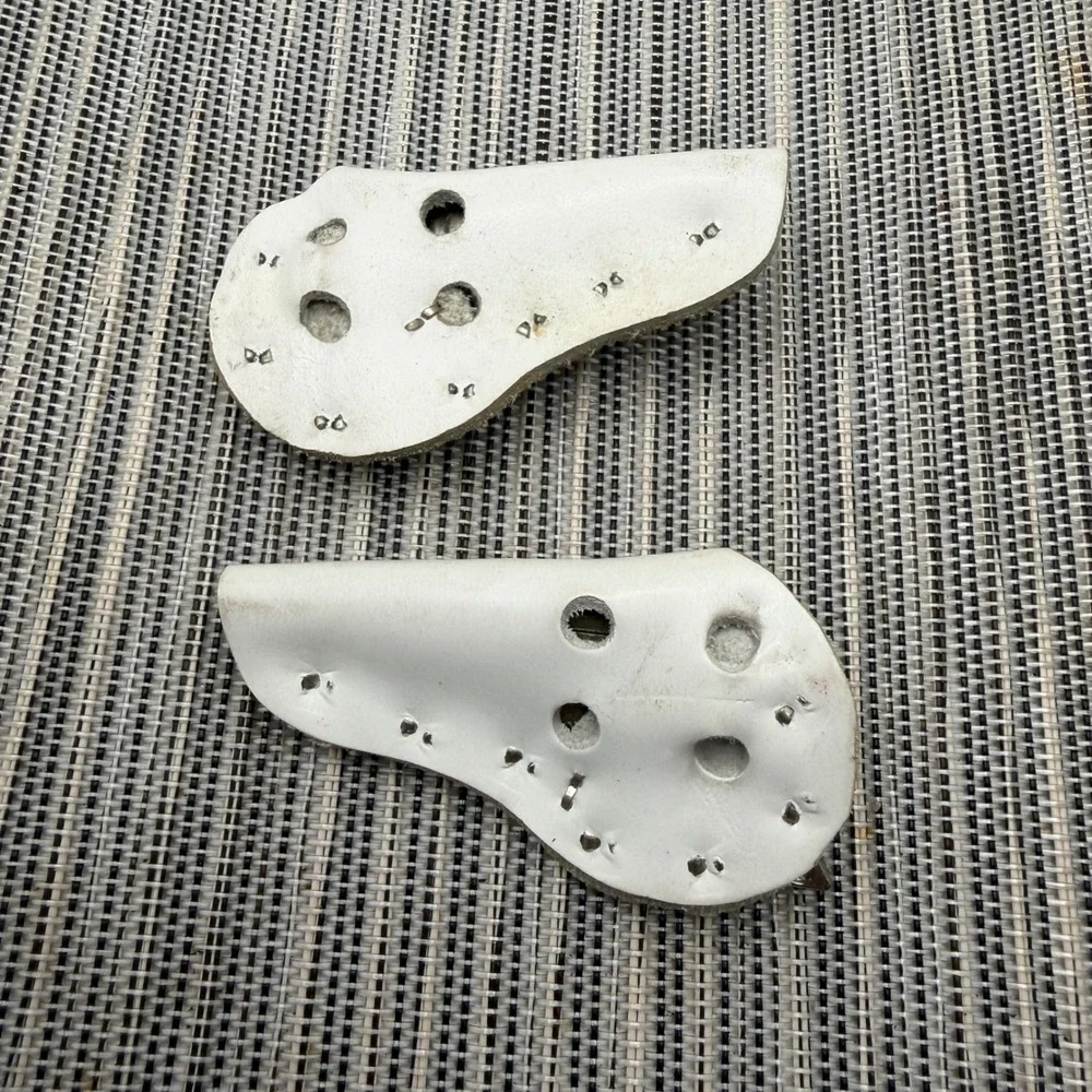 Vintage 50s Metal 6 Shooter Gun Diaper Clip Brooch White Studded Holster Set 2pc
